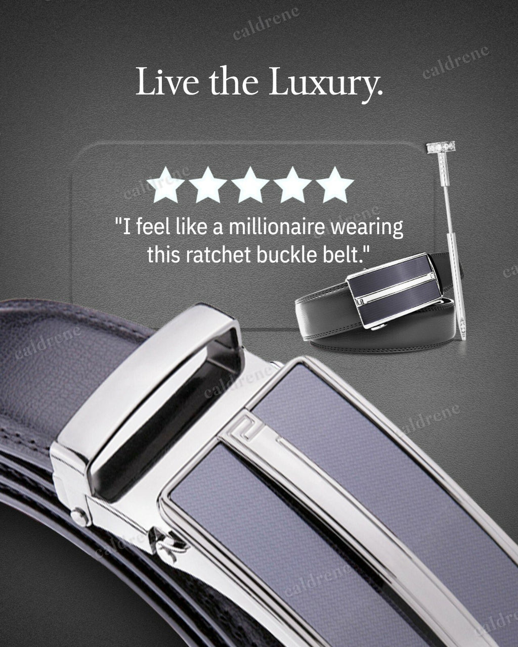 Men's Microfiber Leather Ratchet Belt with Automatic Buckle – view 6