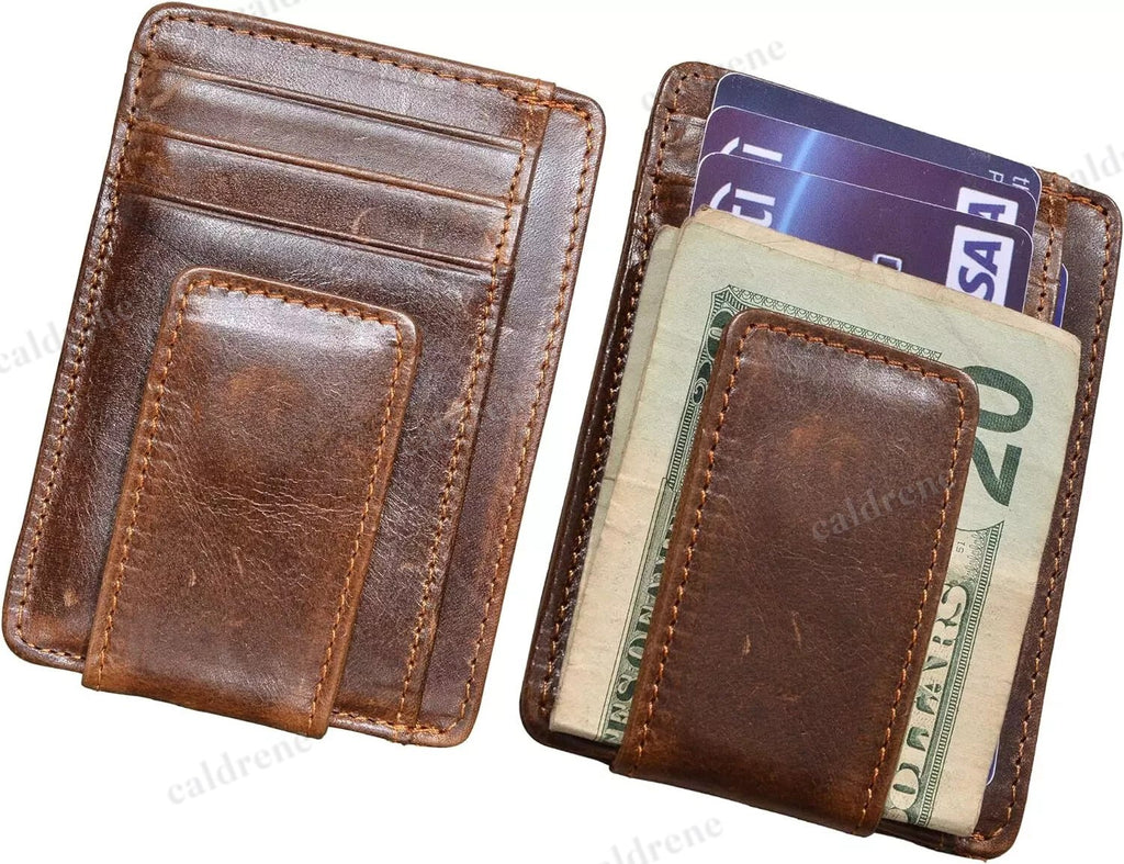 Men's Slim Leather Front Pocket Wallet with Money Clip, RFID Blocking – view 4