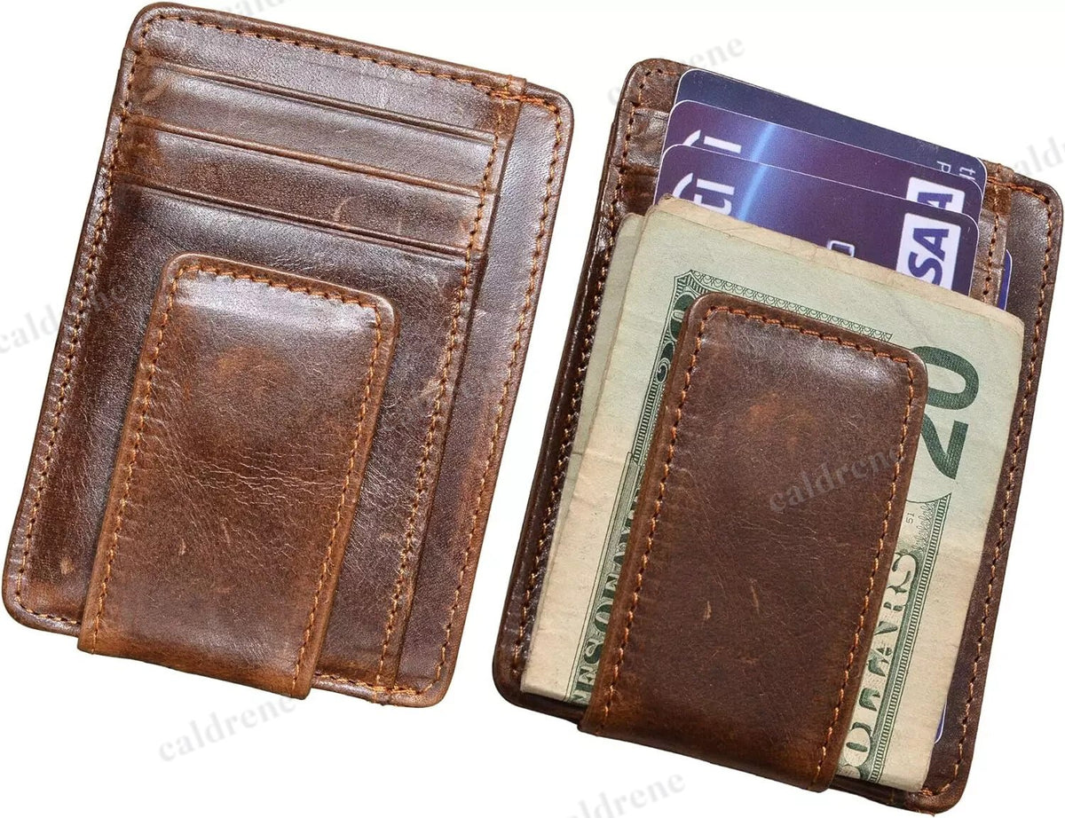 Men's Slim Leather Front Pocket Wallet with Money Clip, RFID Blocking – view 4