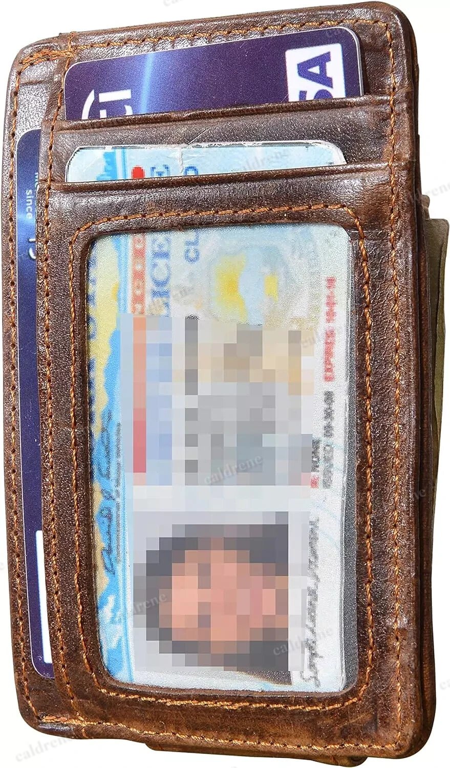 Men's Slim Leather Front Pocket Wallet with Money Clip, RFID Blocking – view 7