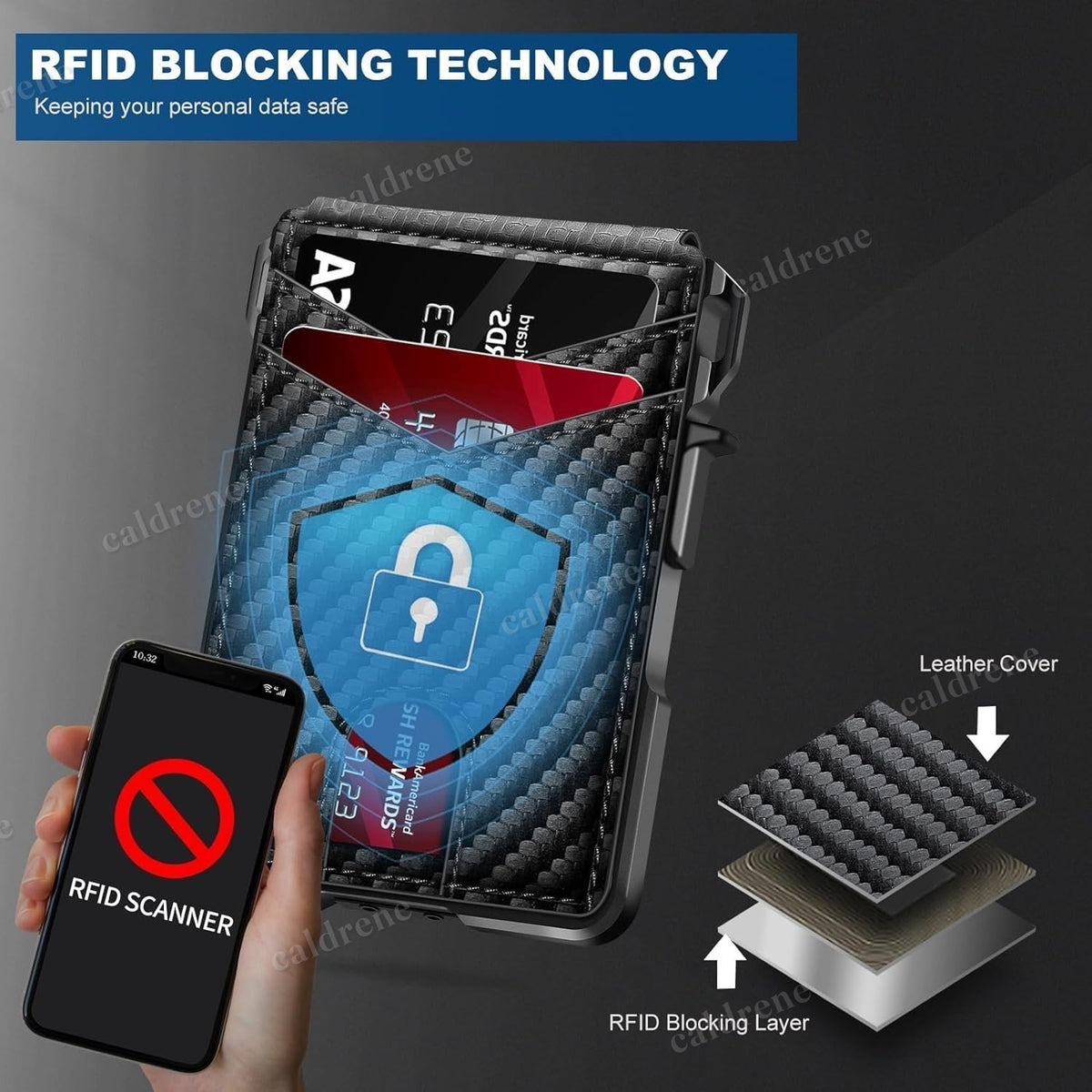 Men's Slim Pop-Up Carbon Fiber Wallet with RFID Blocking and Money Clip – view 3