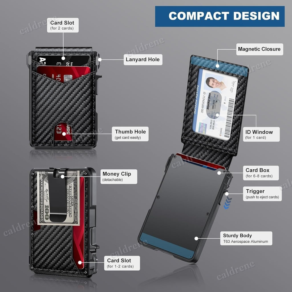 Men's Slim Pop-Up Carbon Fiber Wallet with RFID Blocking and Money Clip – view 4