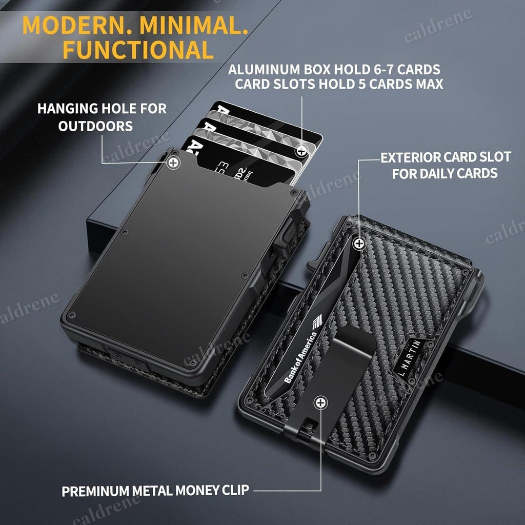Men's Slim Pop-Up Carbon Fiber Wallet with RFID Blocking and Money Clip – view 6