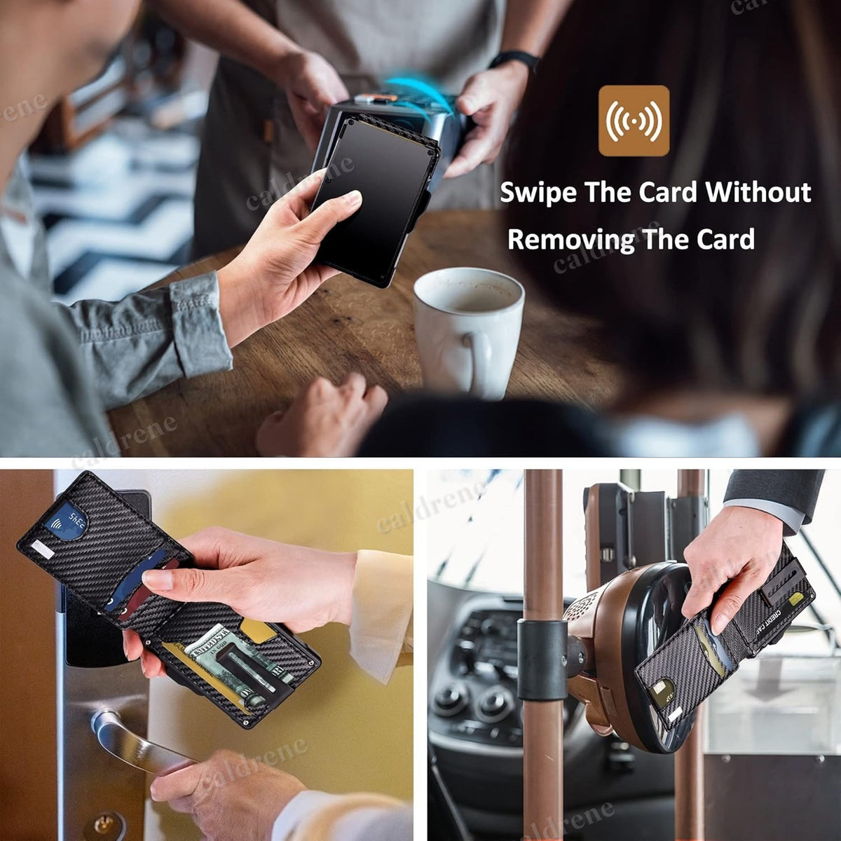 Men's Slim Pop-Up Carbon Fiber Wallet with RFID Blocking and Money Clip – view 8