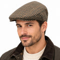 Men's Wool Blend Houndstooth Flat Cap