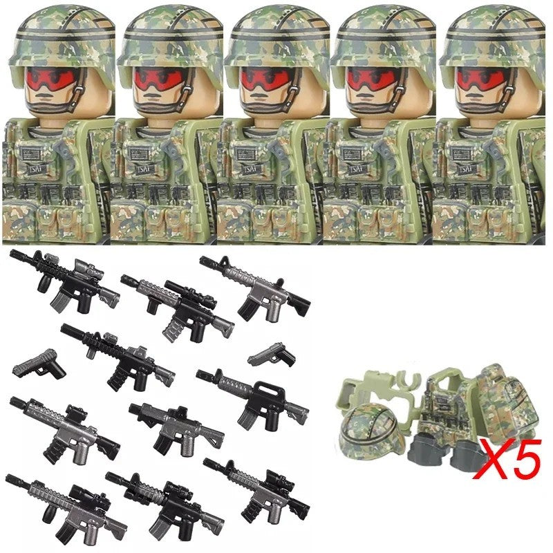 Military Special Operations Army Building Blocks Figures Vehicle Set Kit – 101st-5PCS FIGURES