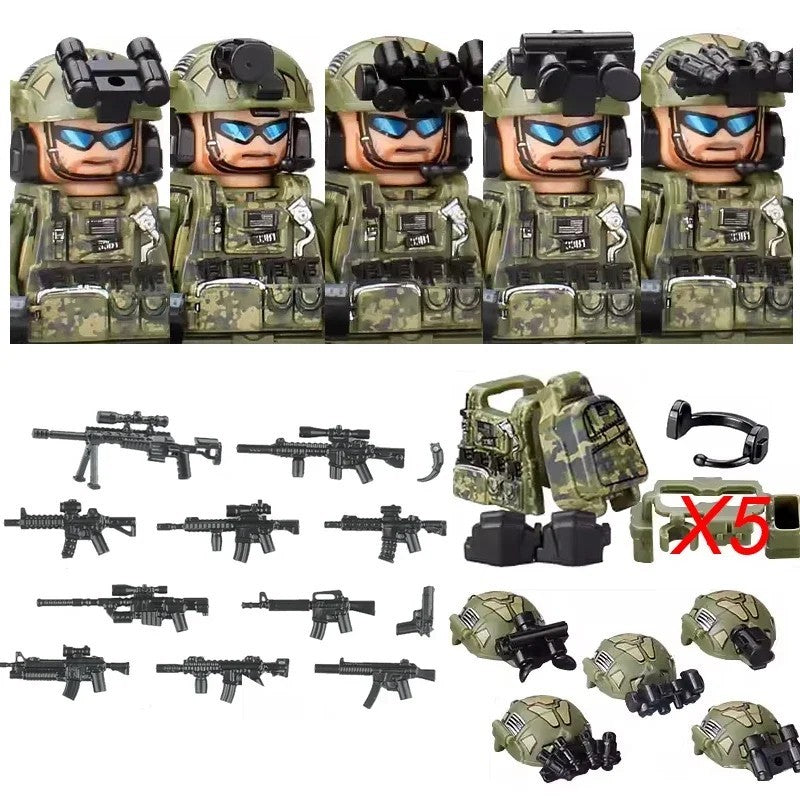Military Special Operations Army Building Blocks Figures Vehicle Set Kit – ASF-5PCS FIGURE