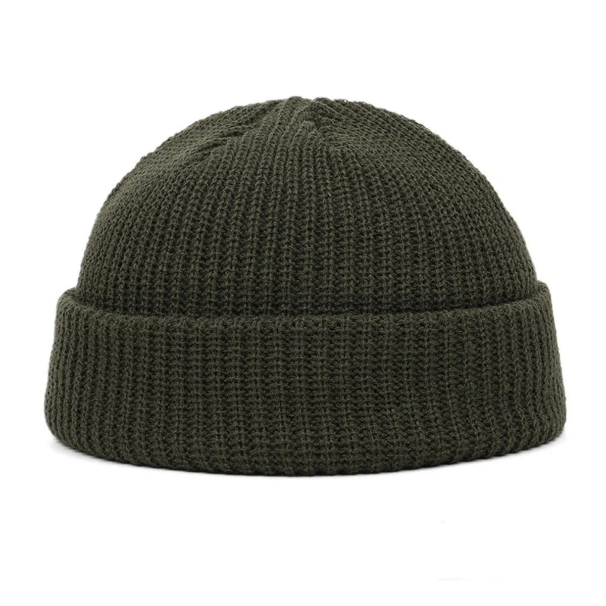 Mini Fisherman Beanie for Men and Women - Soft Knitted Docker Cap – Green