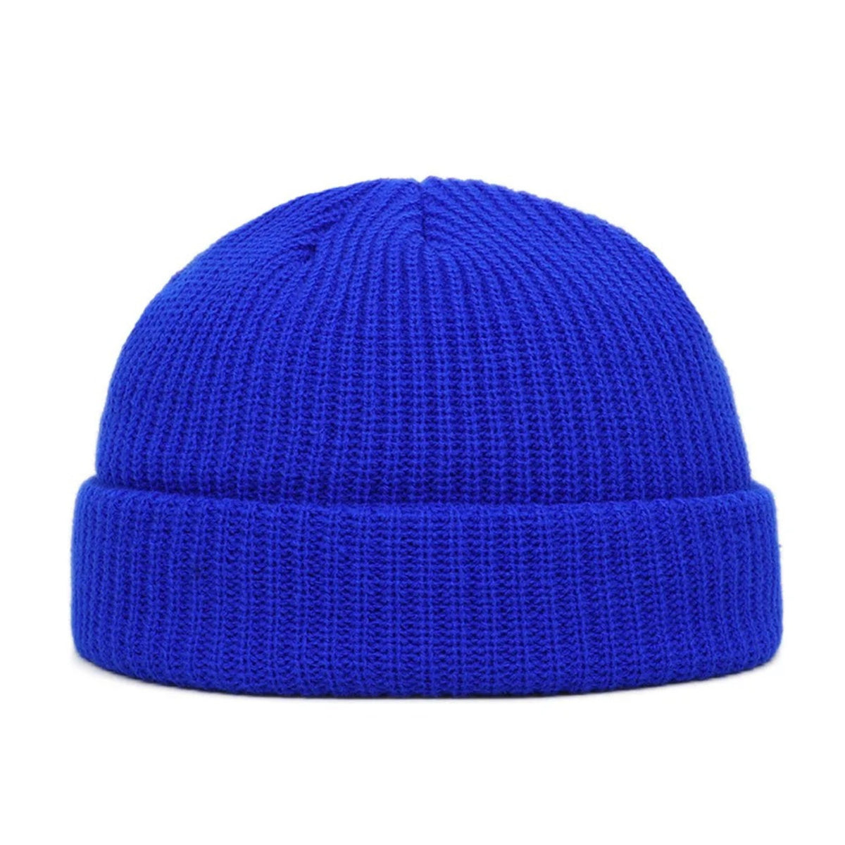Mini Fisherman Beanie for Men and Women - Soft Knitted Docker Cap – Blue
