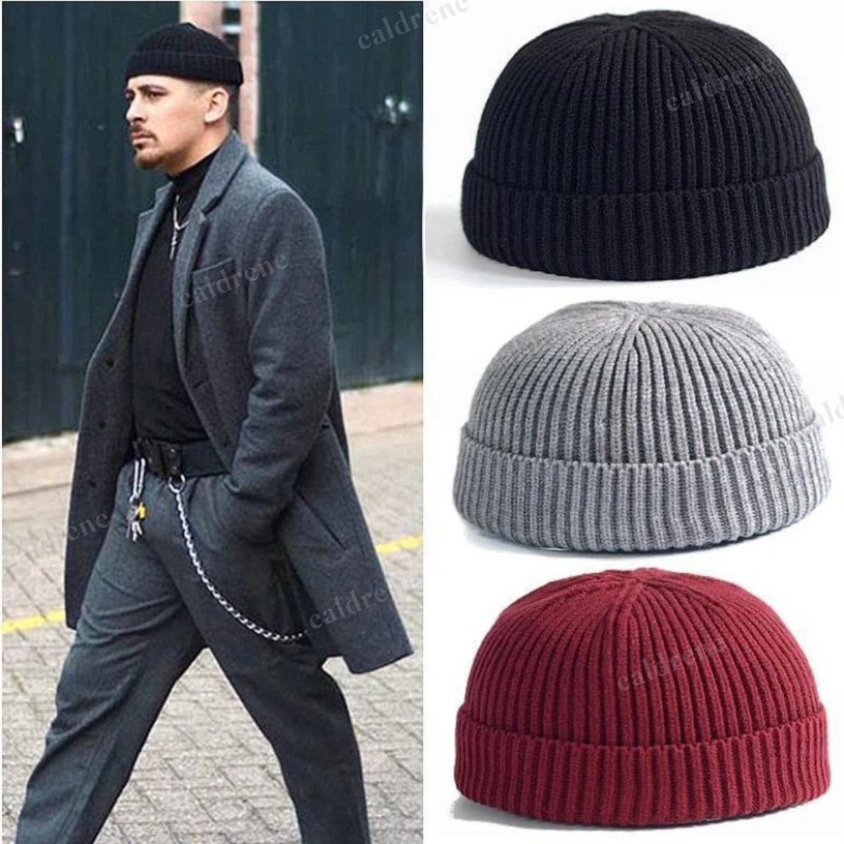 Mini Fisherman Beanie for Men and Women - Soft Knitted Docker Cap – view 2