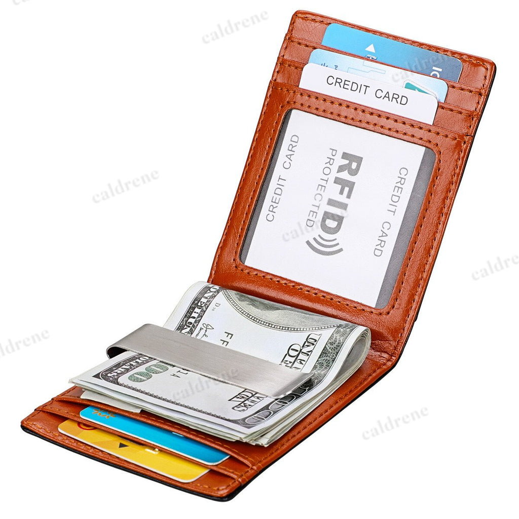 Minimalist Slim RFID Blocking Wallet with Money Clip for Men – view 4