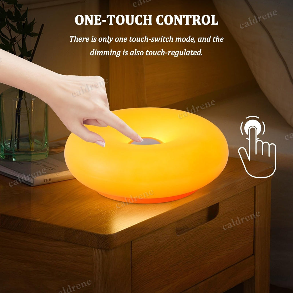 Modern Donut LED Table Lamp, Orange – view 7