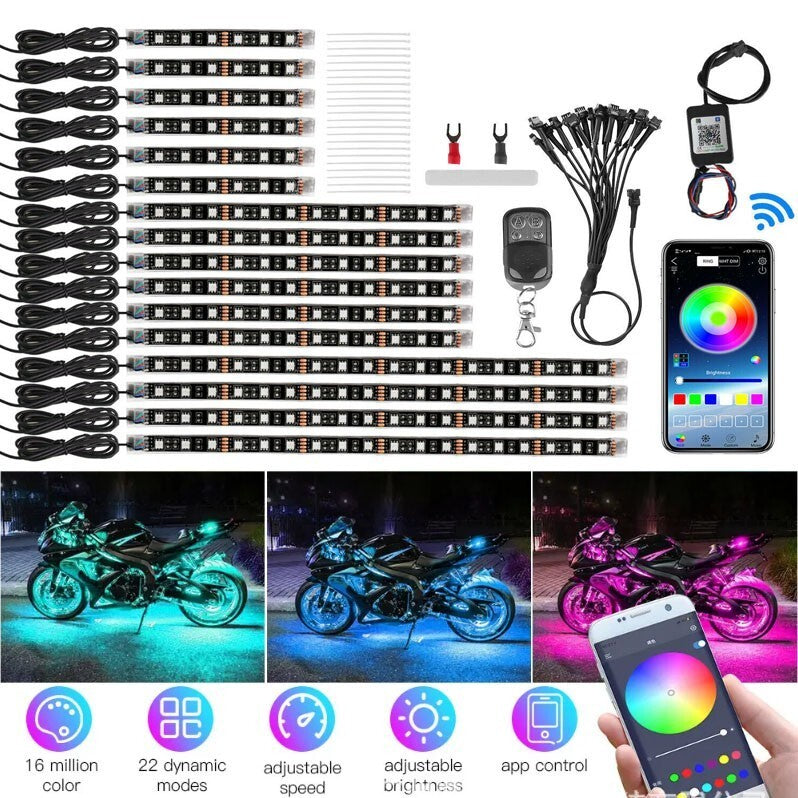 Motorcycle RGB LED Underglow Kit with App Control