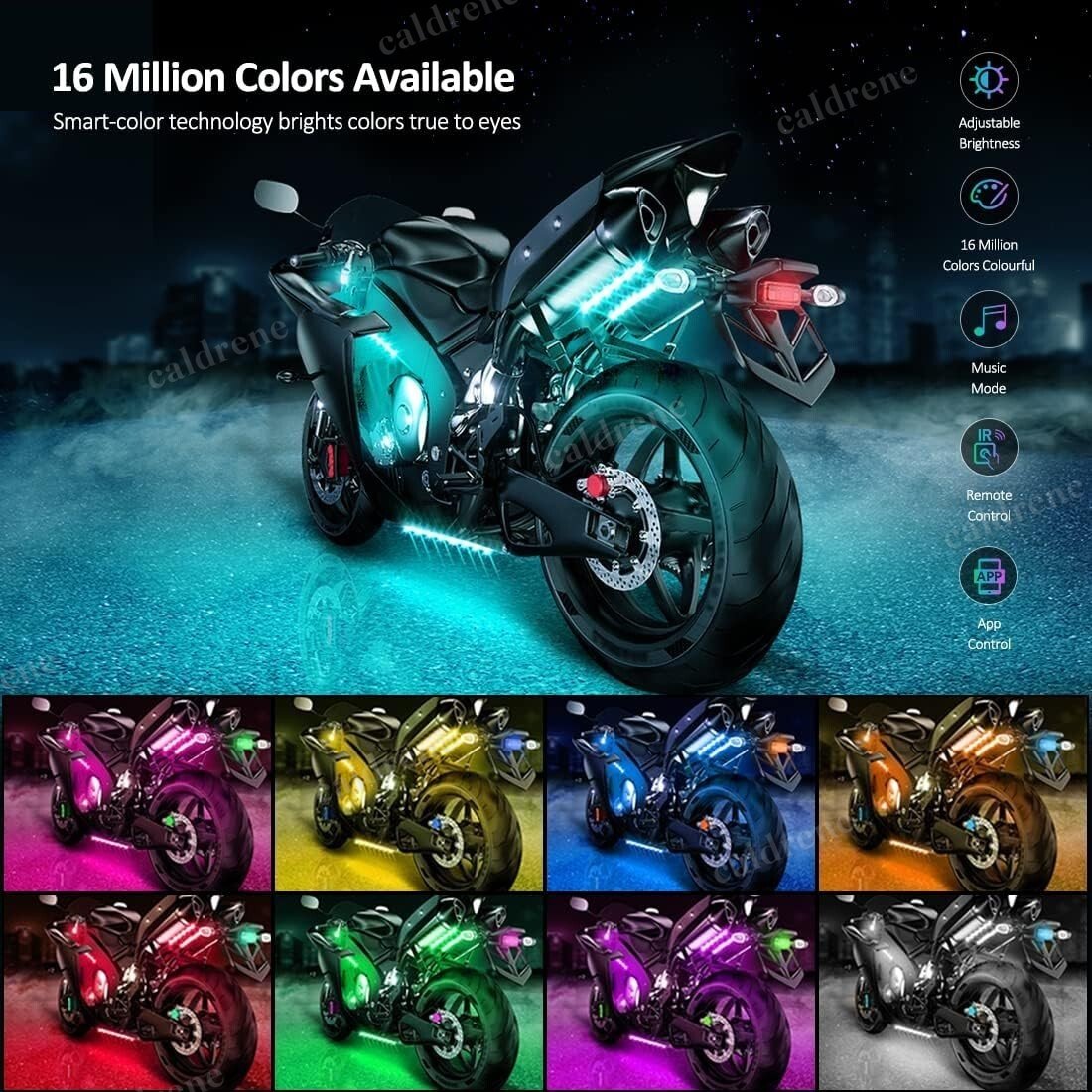 Motorcycle RGB LED Underglow Kit with App Control – view 3
