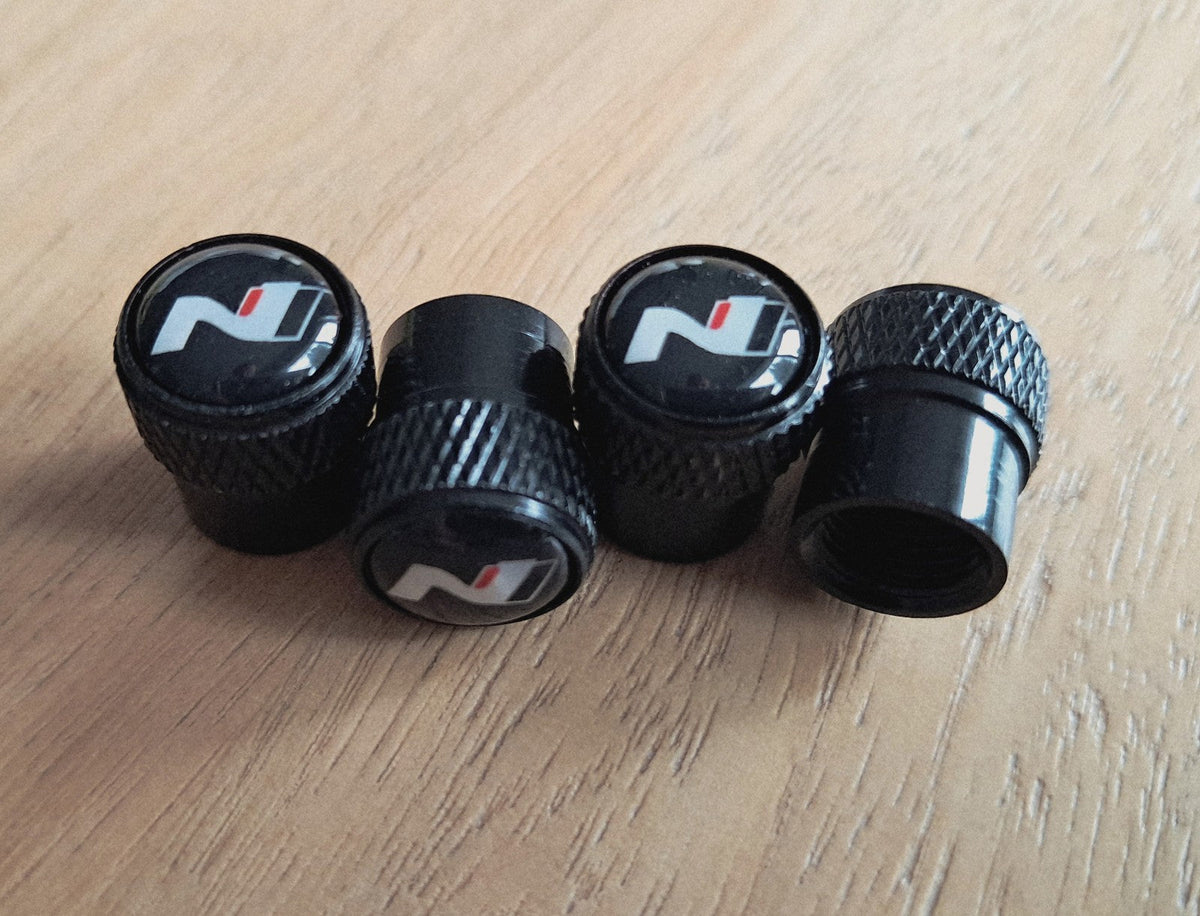 N Logo Tyre Wheel Valve Caps Premium Set of 4 – Compatible with Hyundai