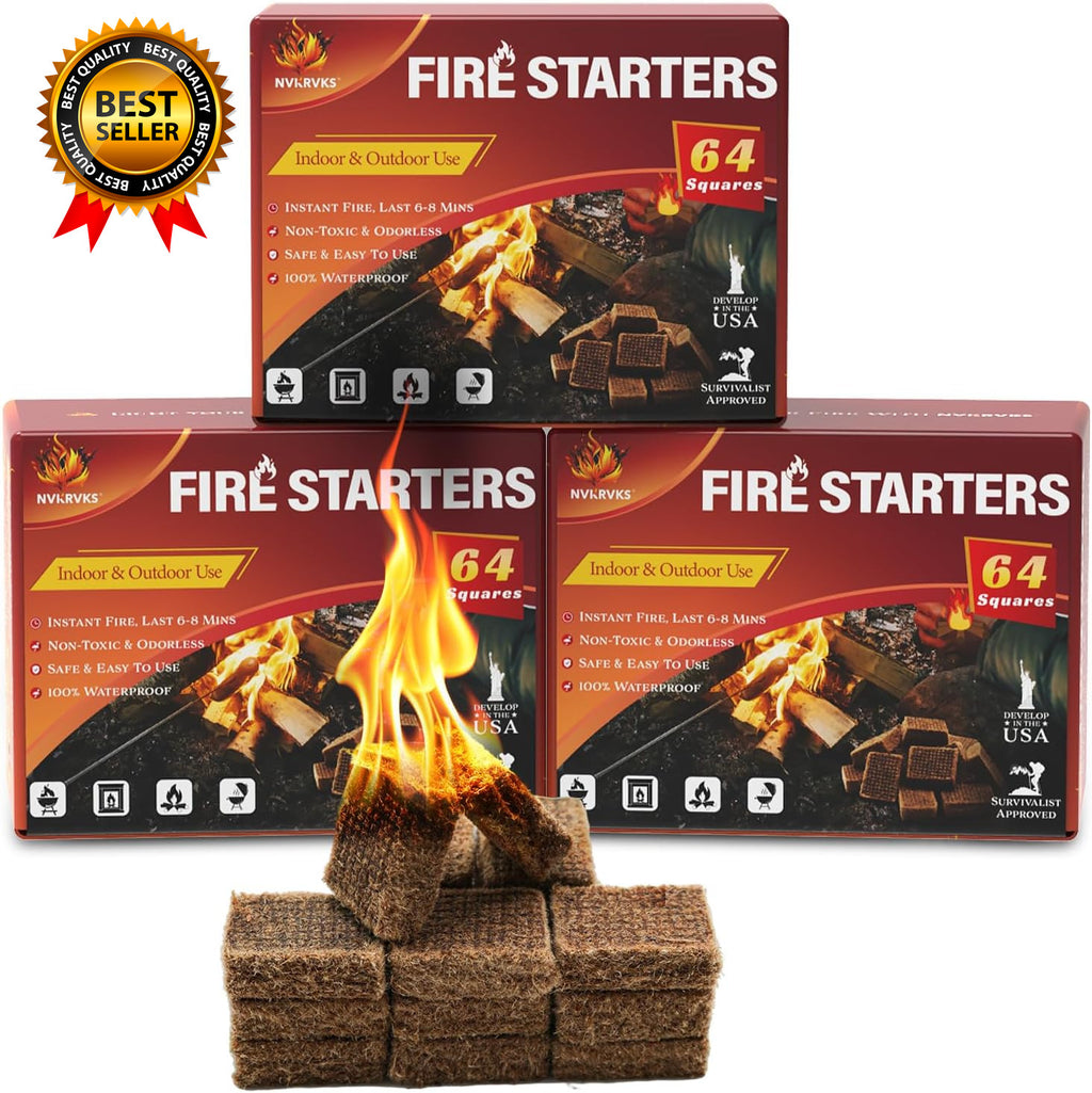 Natural Odorless Fire Starter Squares, 192 Pack