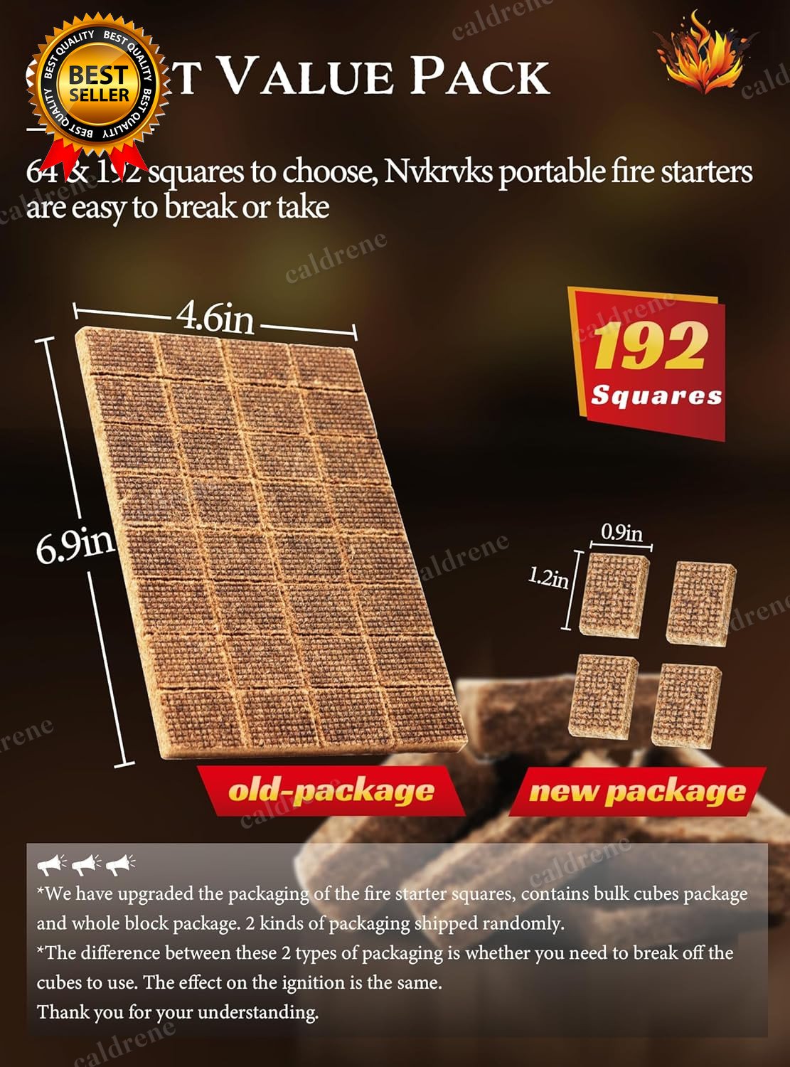 Natural Odorless Fire Starter Squares, 192 Pack – view 3