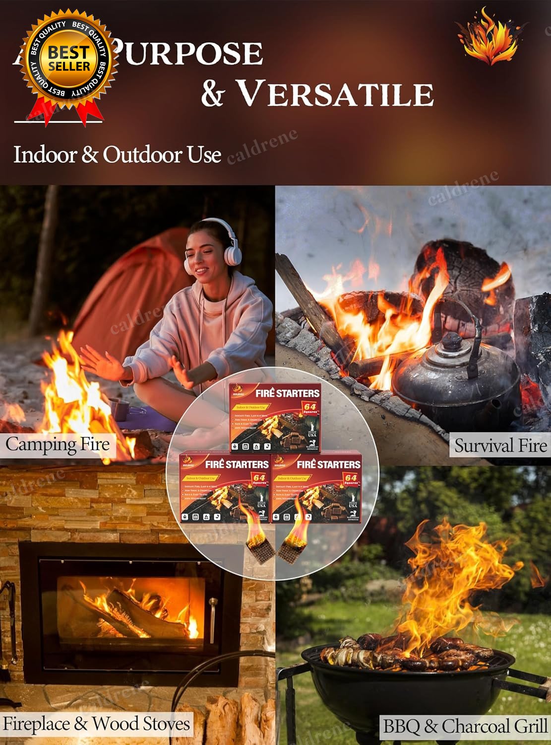 Natural Odorless Fire Starter Squares, 192 Pack – view 4