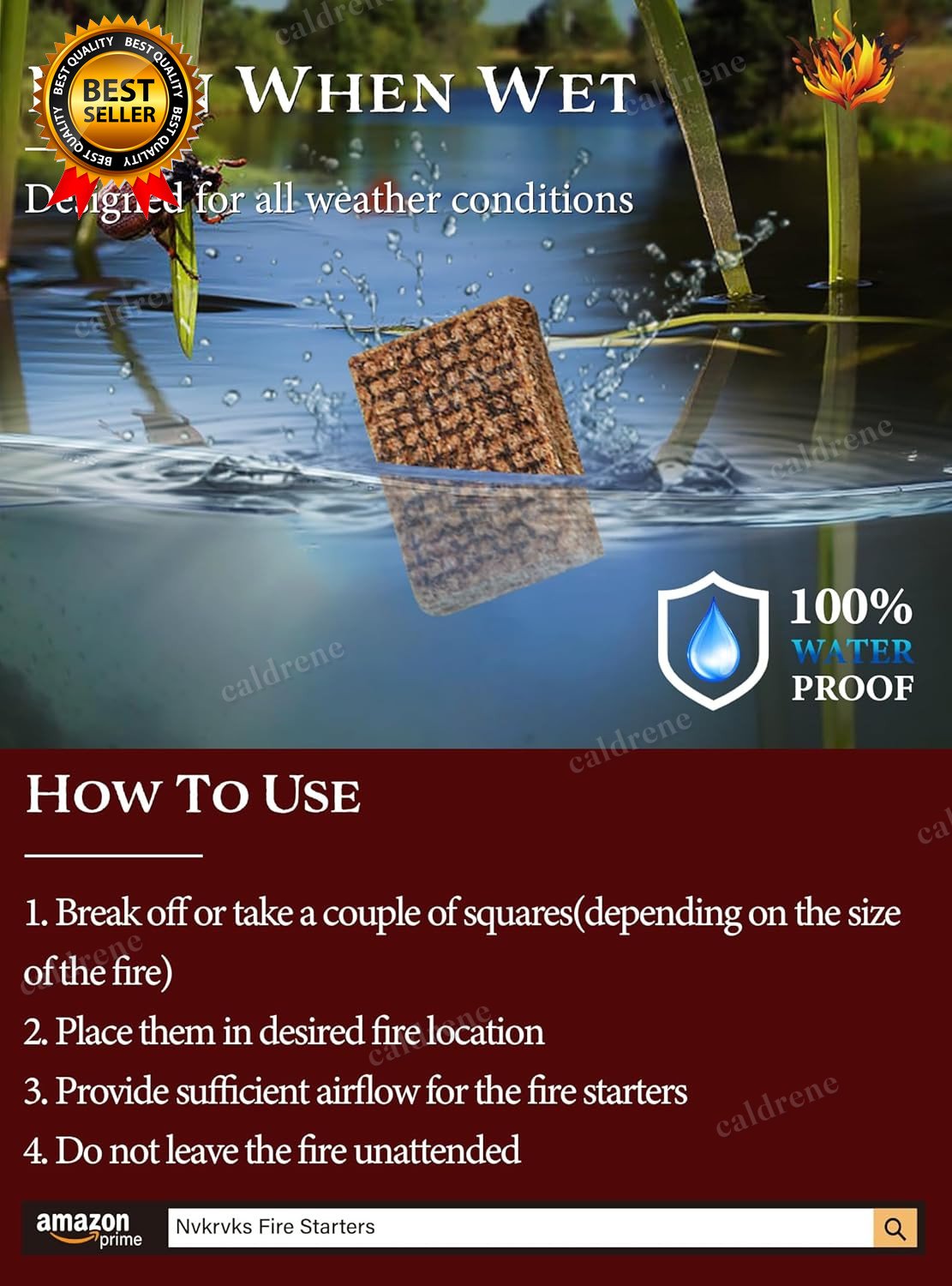 Natural Odorless Fire Starter Squares, 192 Pack – view 7