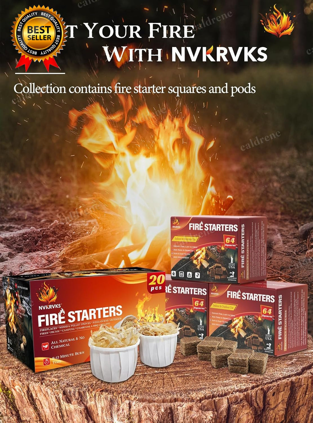 Natural Odorless Fire Starter Squares, 192 Pack – view 8