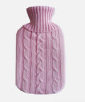 Natural Rubber Hot Water Bottle 2L with Fleece Knit Cover, 2 Pack