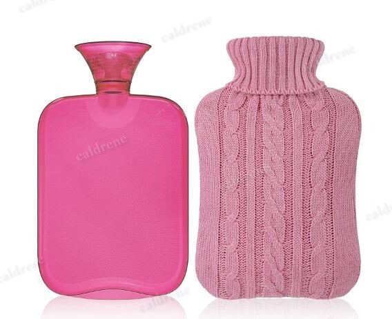 Natural Rubber Hot Water Bottle 2L with Fleece Knit Cover, 2 Pack – view 2