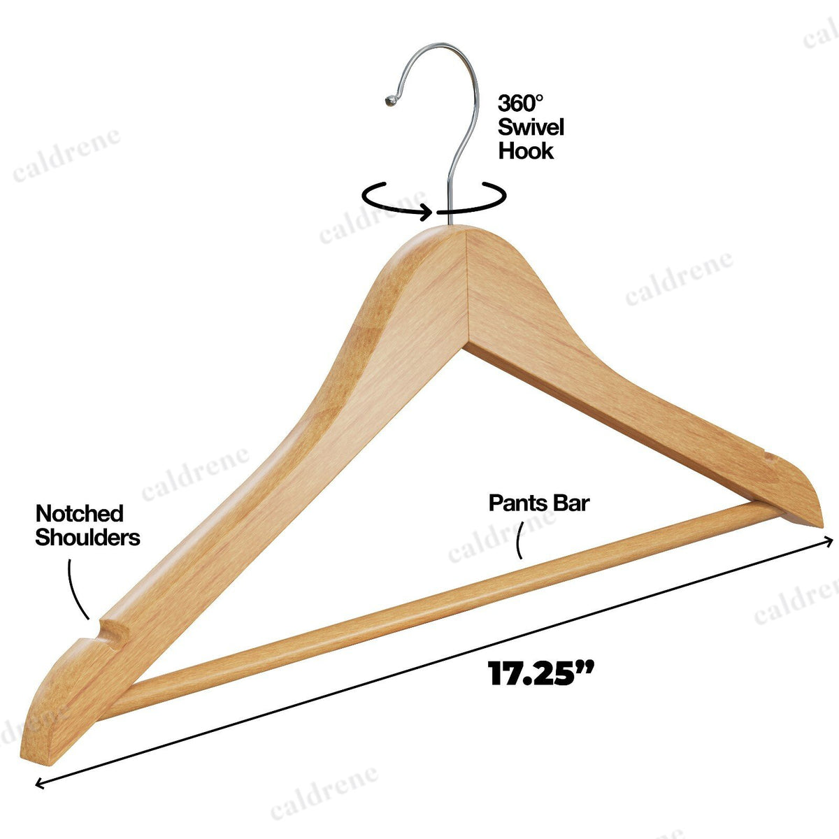 Natural Solid Wood Clothes Hangers, 20 Pack – view 4