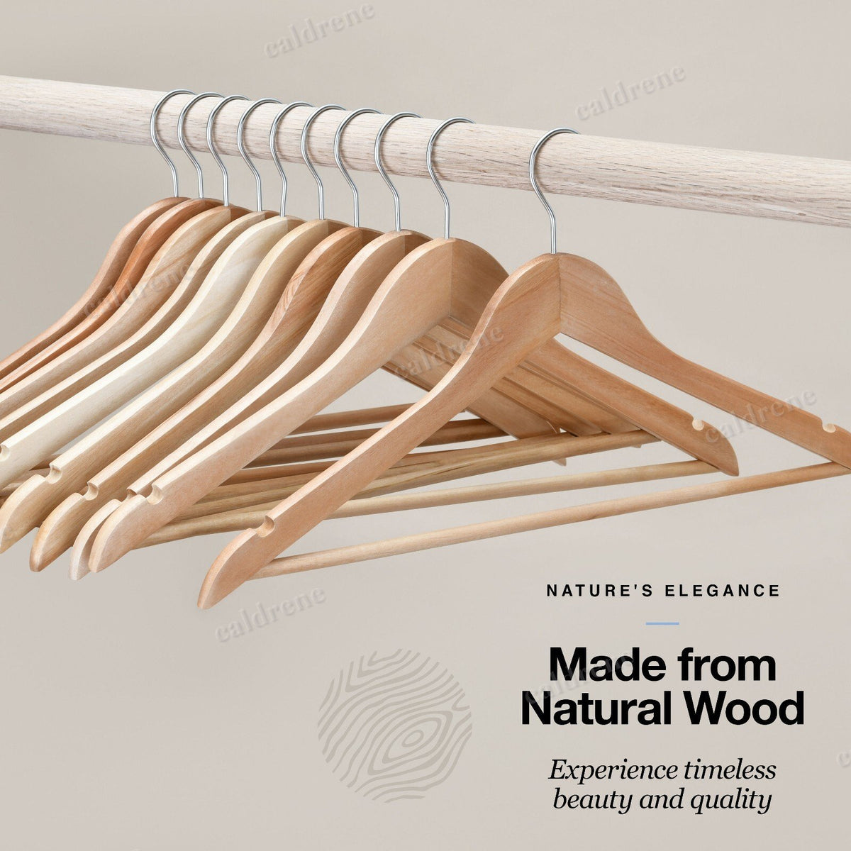 Natural Solid Wood Clothes Hangers, 20 Pack – view 5