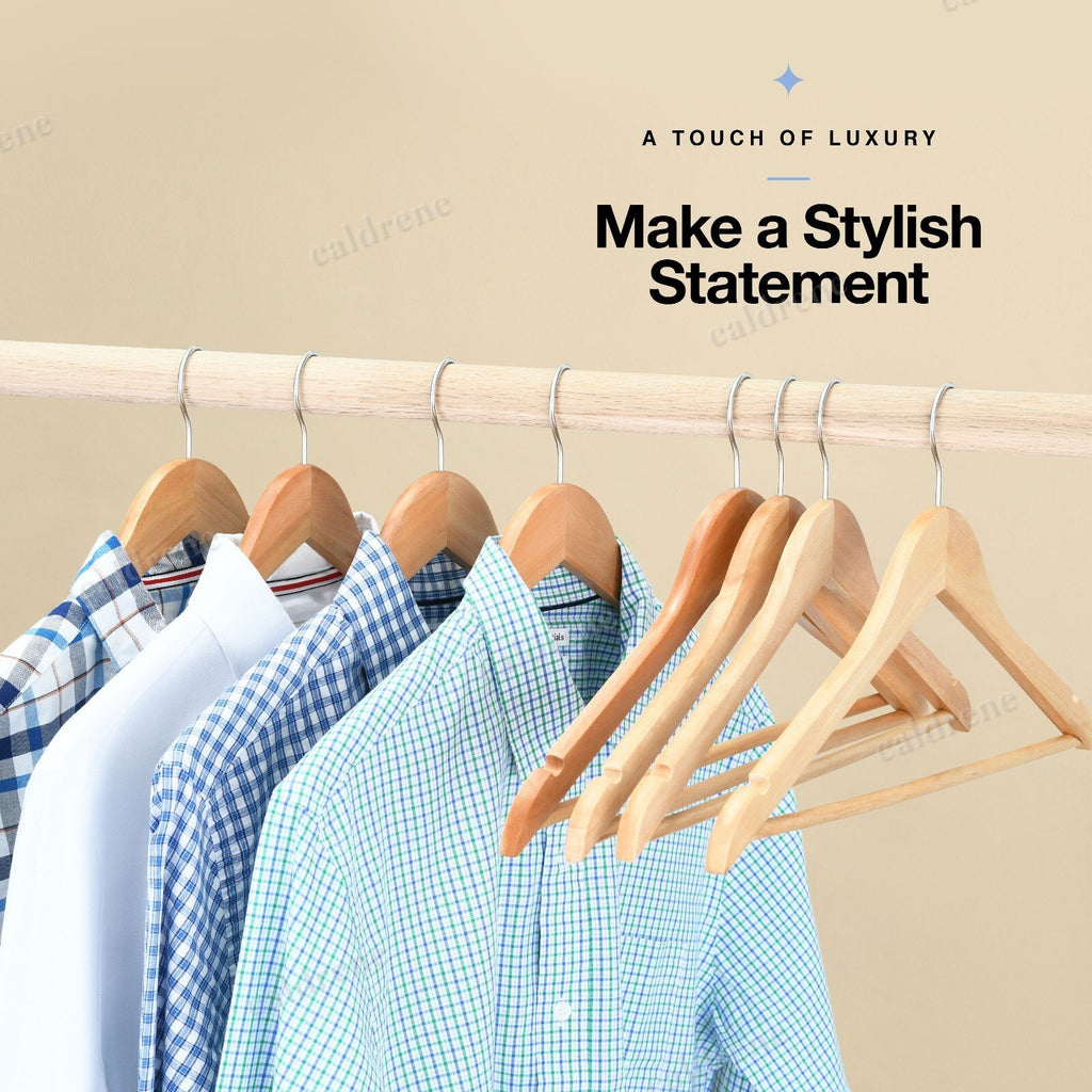 Natural Solid Wood Clothes Hangers, 20 Pack – view 6
