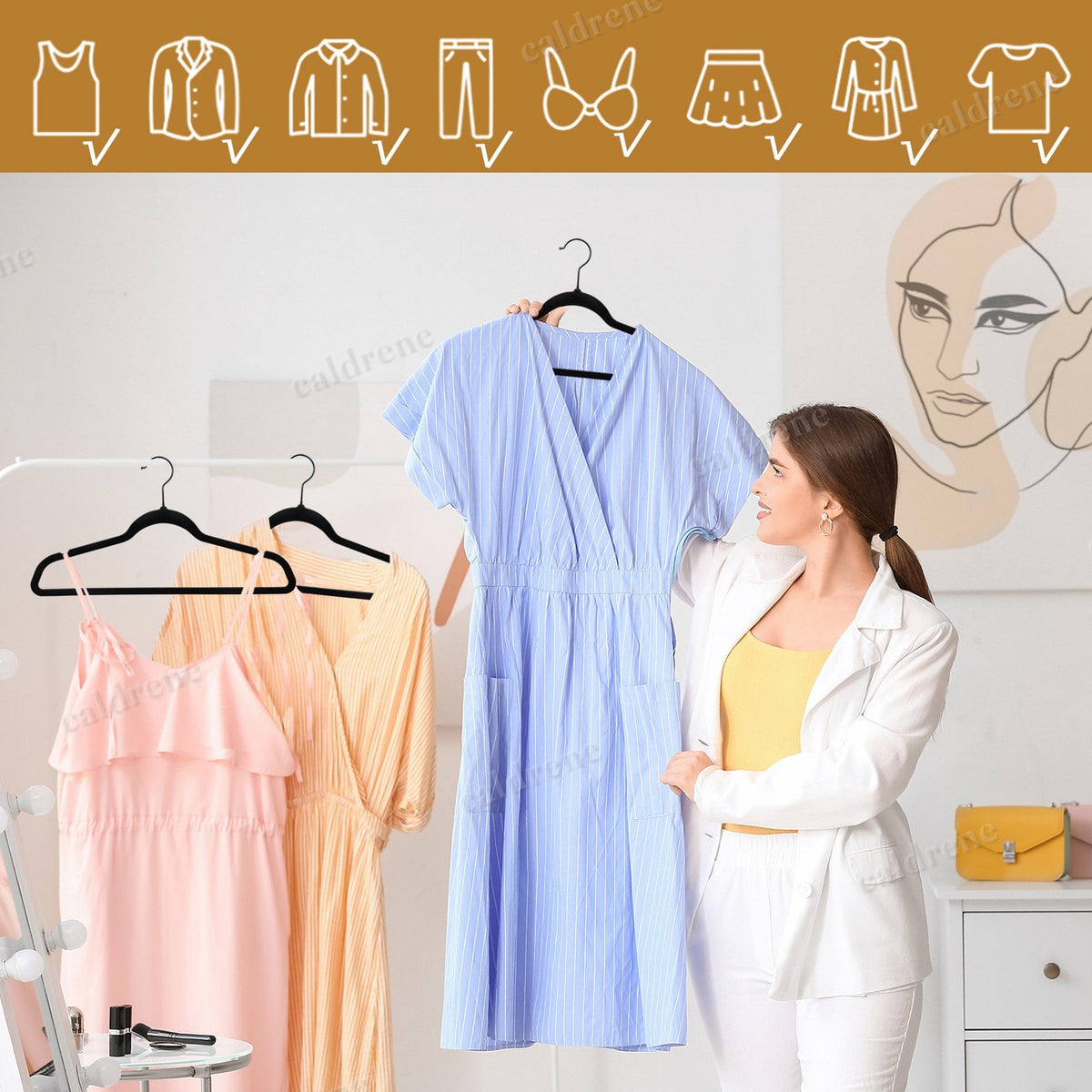Non-Slip Velvet Hangers, 100 Pack – view 9