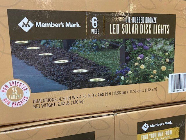 Oil Rubbed Bronze Solar LED Pathway Disc Lights, 6 Piece – view 3