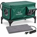 Outdoor Heated Cat House, Elevated, with Heating Pad, 24.5 Inch
