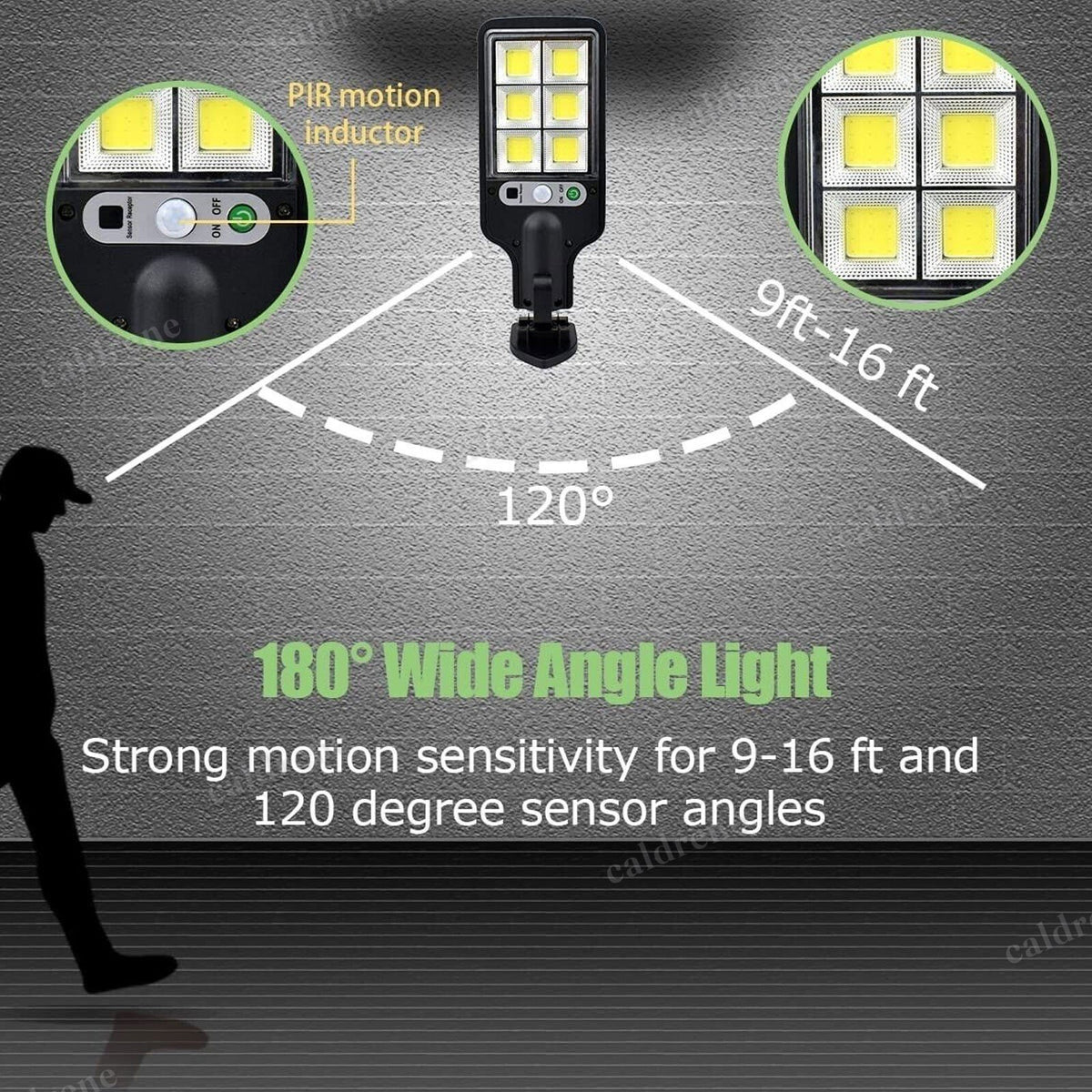 Outdoor Solar Wall Lights LED Motion Sensor 3 Modes, 3 Pack – view 5