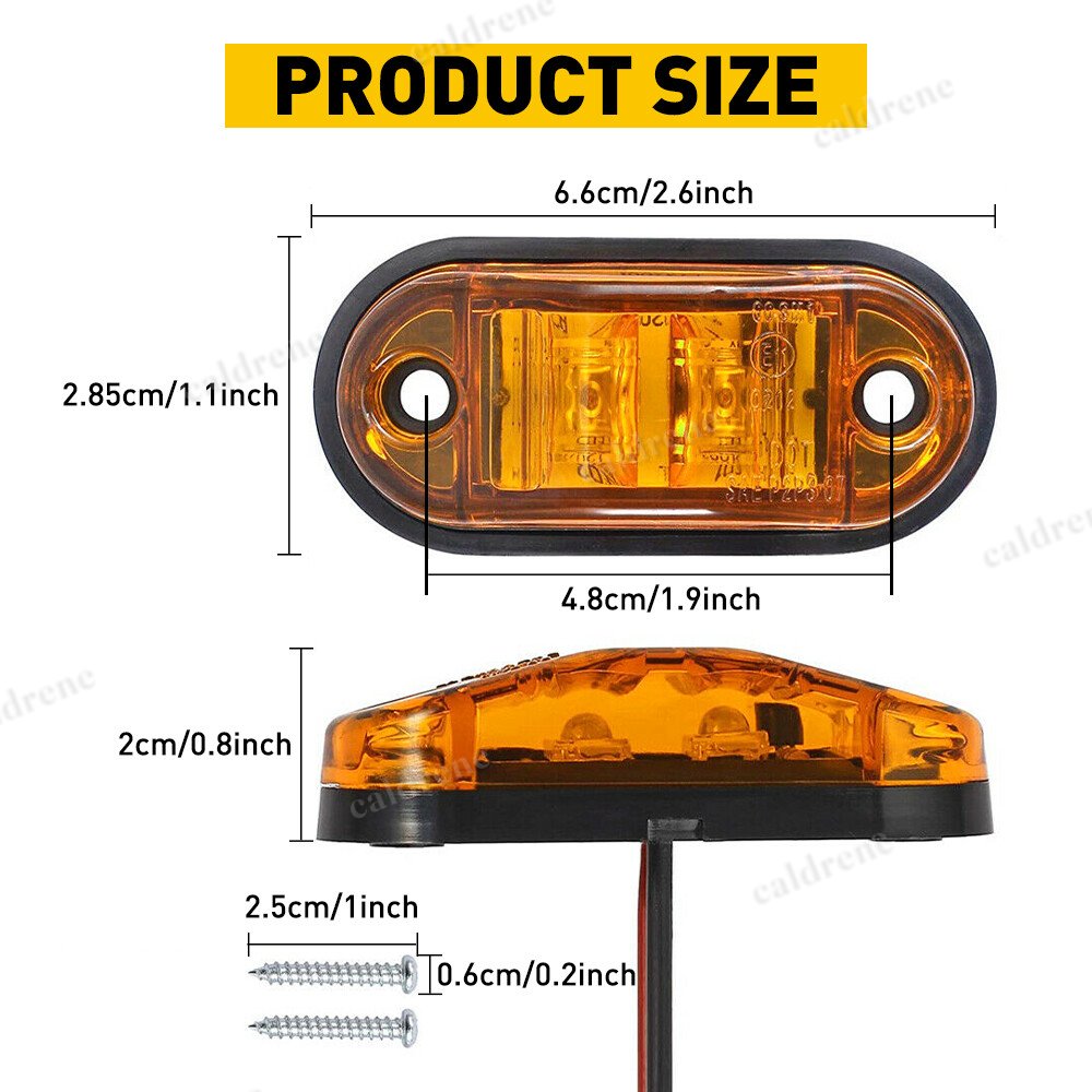 Oval LED Side Marker Clearance Lights, Red and Amber, 10 Pack – view 2