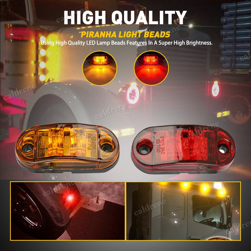 Oval LED Side Marker Clearance Lights, Red and Amber, 10 Pack – view 5
