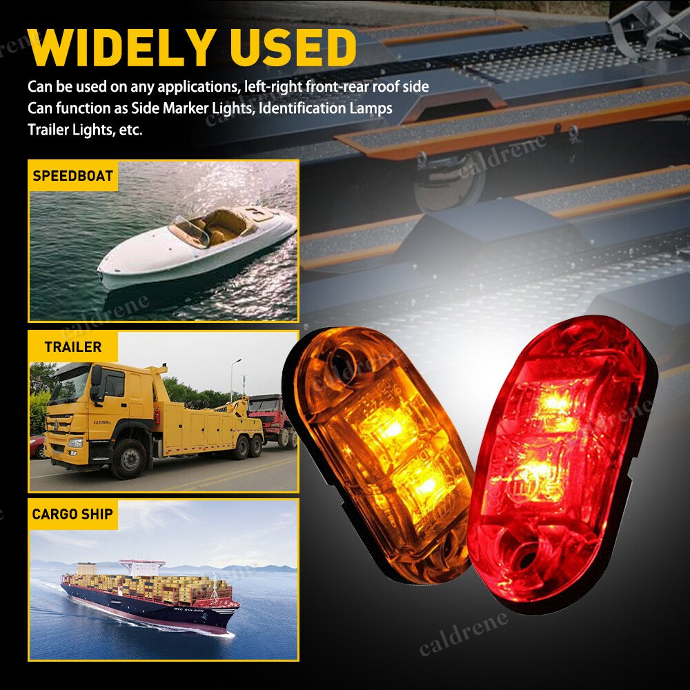 Oval LED Side Marker Clearance Lights, Red and Amber, 10 Pack – view 6