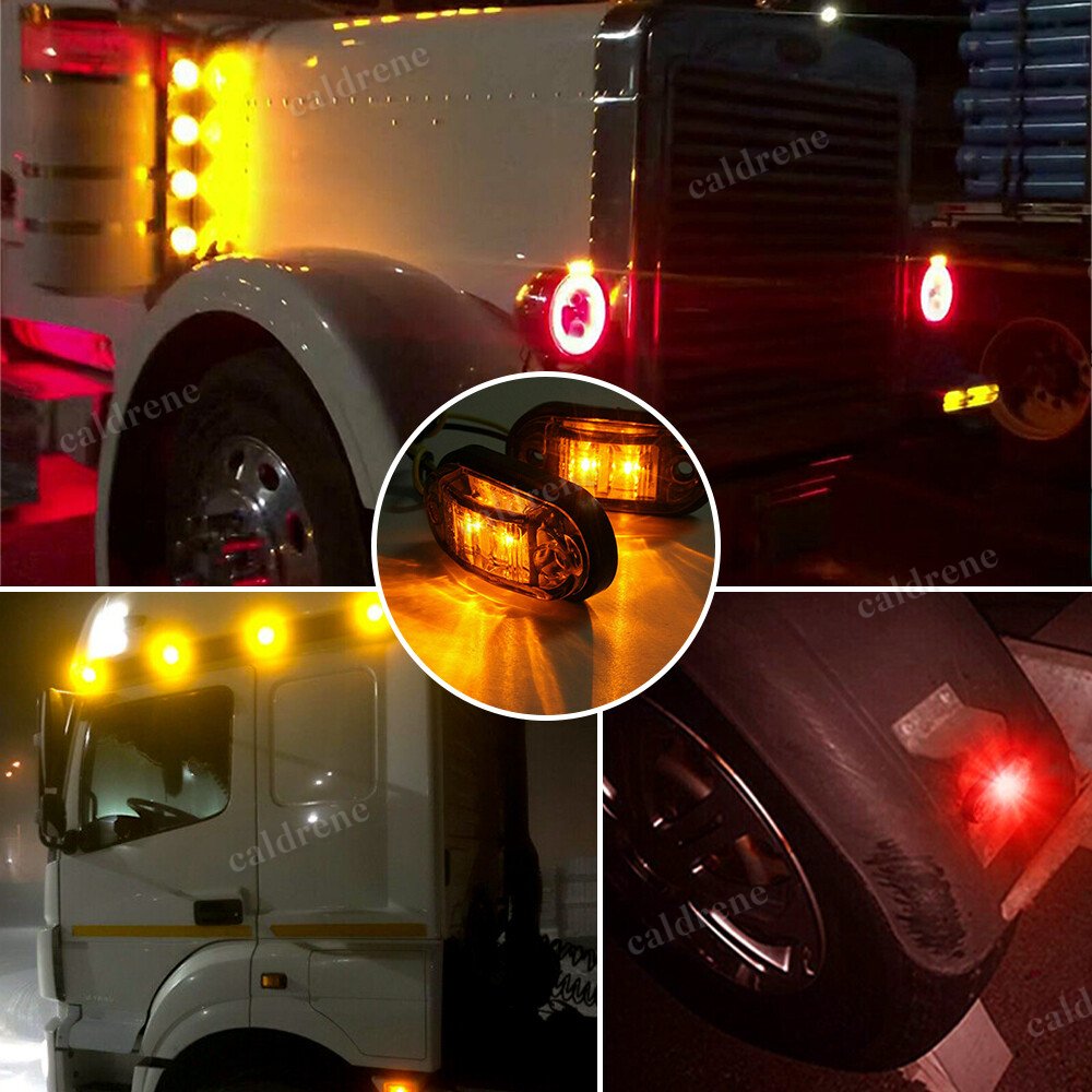 Oval LED Side Marker Clearance Lights, Red and Amber, 10 Pack – view 9