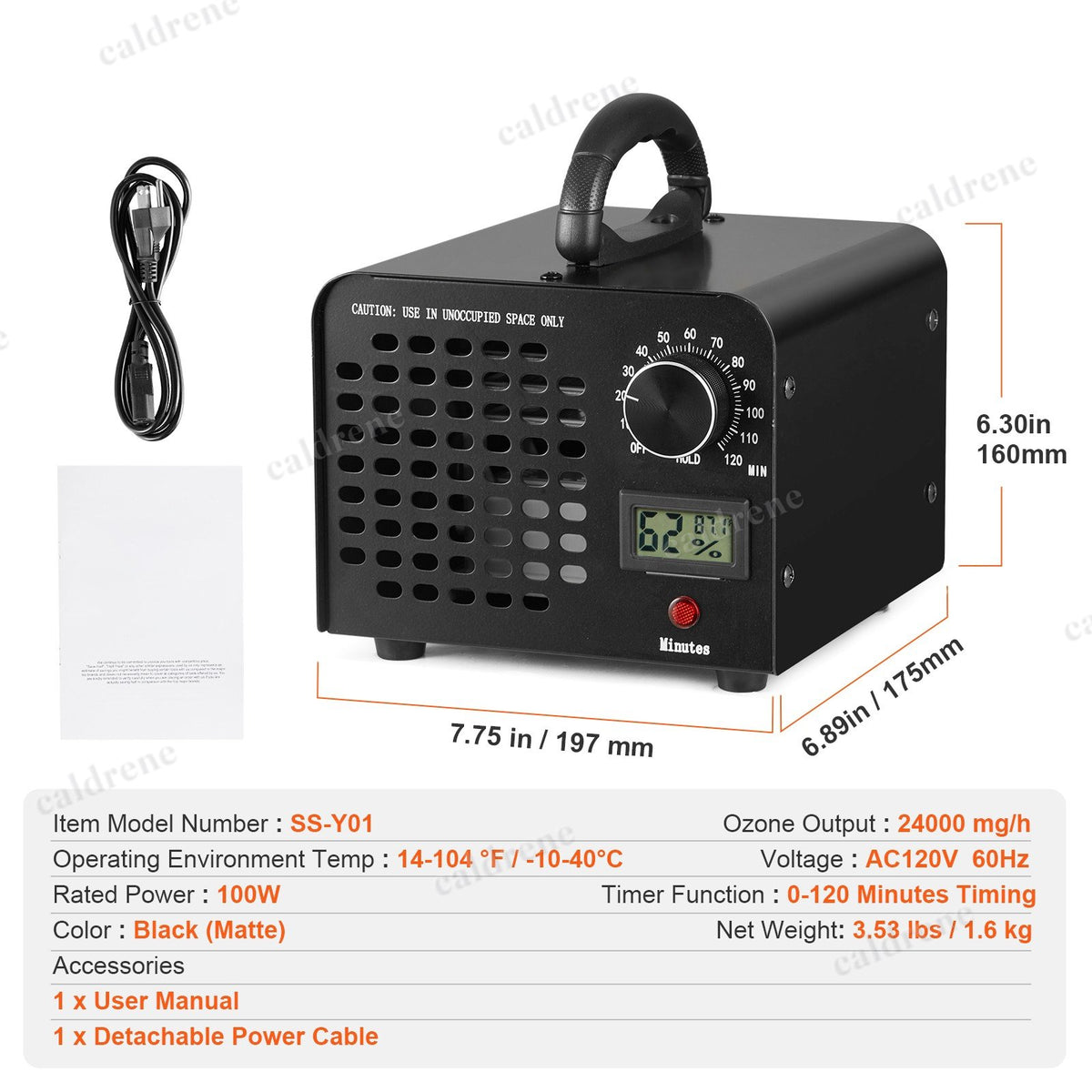 Ozone Odor Remover with Timer – view 4