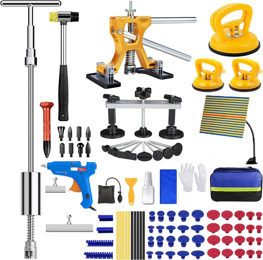 Paintless Dent Repair Kit with Bridge Puller, 77 Piece