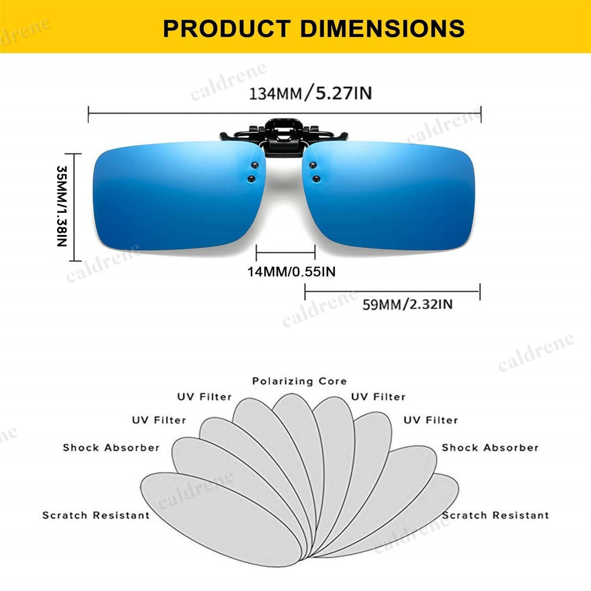 Photochromic Polarised Clip-On Sunglasses for Outdoor Activities – view 2