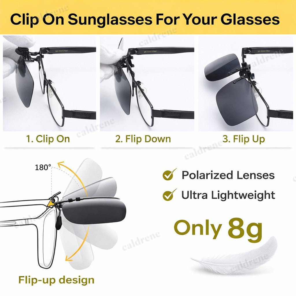 Photochromic Polarised Clip-On Sunglasses for Outdoor Activities – view 3