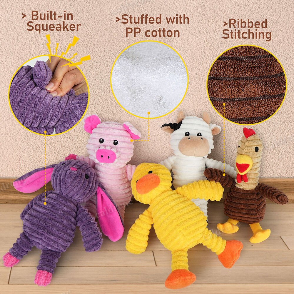 Plush Squeaky Dog Toys, 5 Pack – view 7