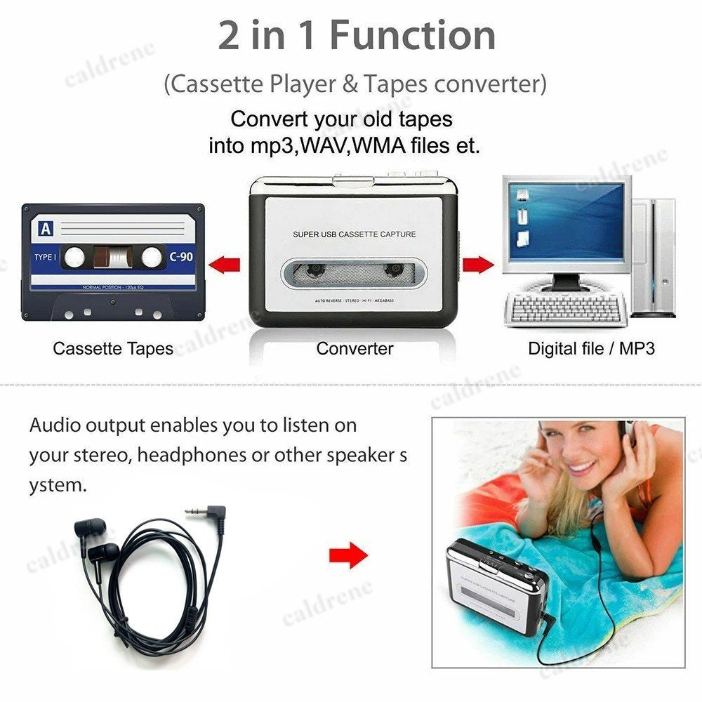 Portable Cassette Player and Tape to MP3 Converter – view 3