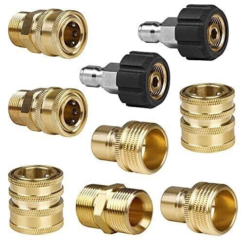 Pressure Washer Adapter Set Quick Disconnect Kit M22, 9 Pieces
