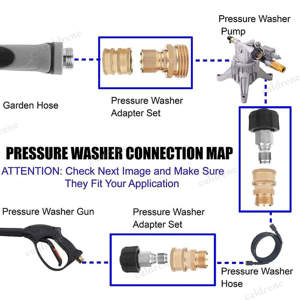 Pressure Washer Adapter Set Quick Disconnect Kit M22, 9 Pieces – view 2