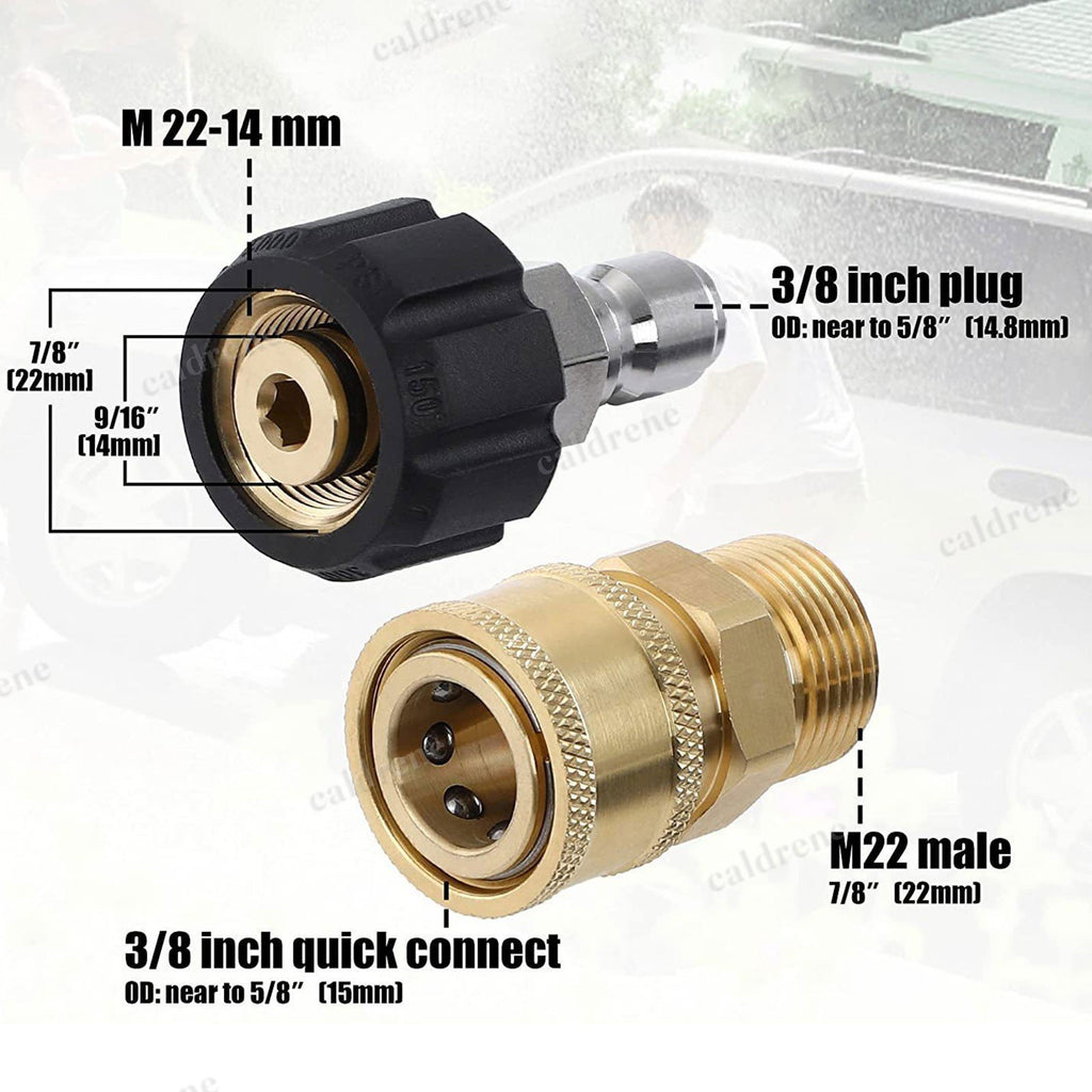 Pressure Washer Adapter Set Quick Disconnect Kit M22, 9 Pieces – view 3