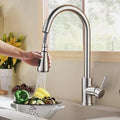 Pull-Down Kitchen Faucet with Sprayer, Brushed Nickel