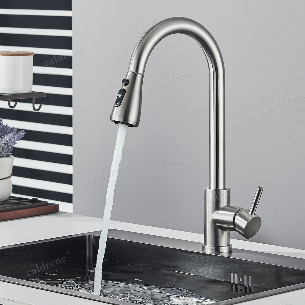 Pull Down Kitchen Faucet with Sprayer, Brushed Nickel – view 4