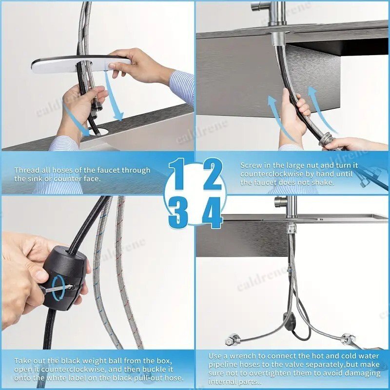 Pull-Down Kitchen Faucet with Sprayer, Brushed Nickel – view 6