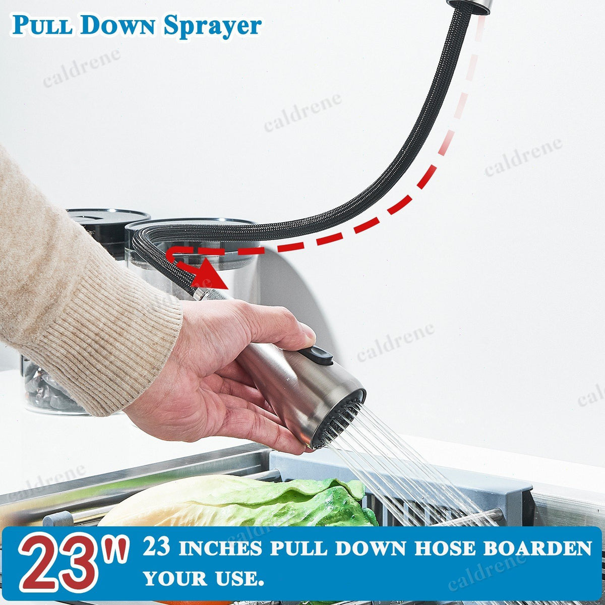 Pull Down Kitchen Faucet with Sprayer, Brushed Nickel – view 7